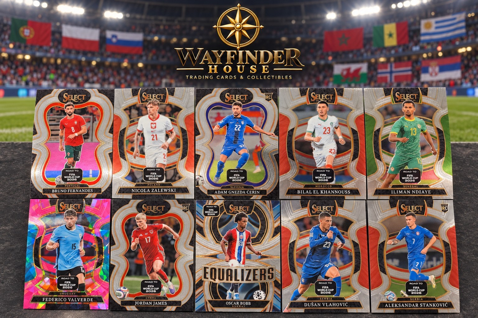 2025-26 Panini Select World Cup 10 Card Lot Pink Cracked Ice & Equalizers