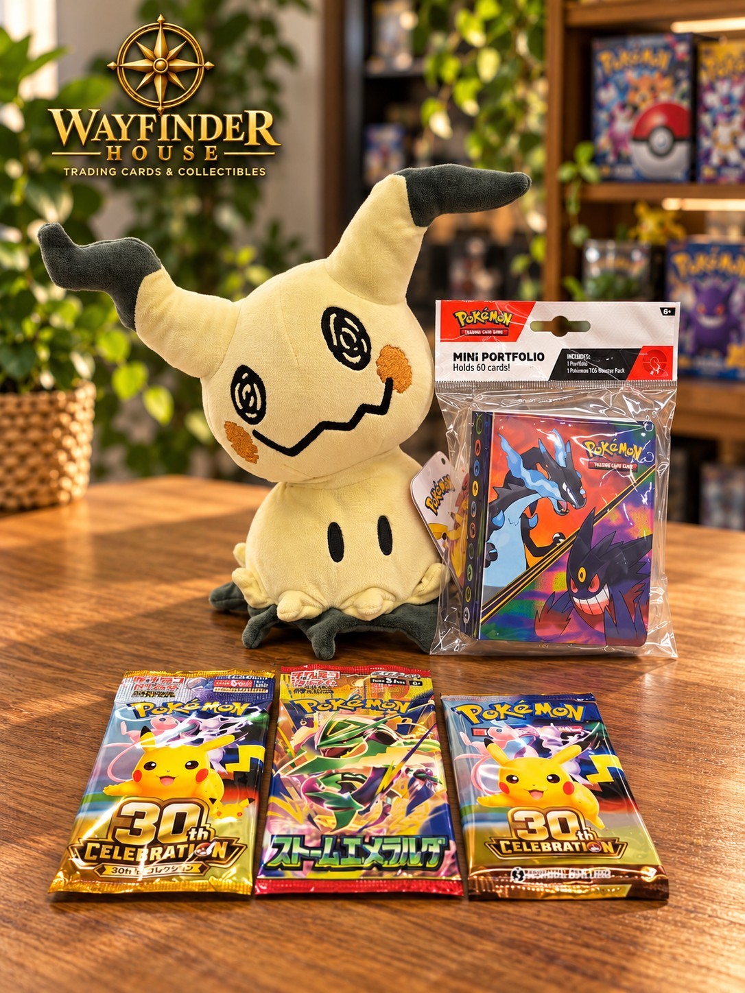 Pokemon 30th Celebration Gift Set Mimikyu Plush Portfolio 3 Packs Gift Wrapped