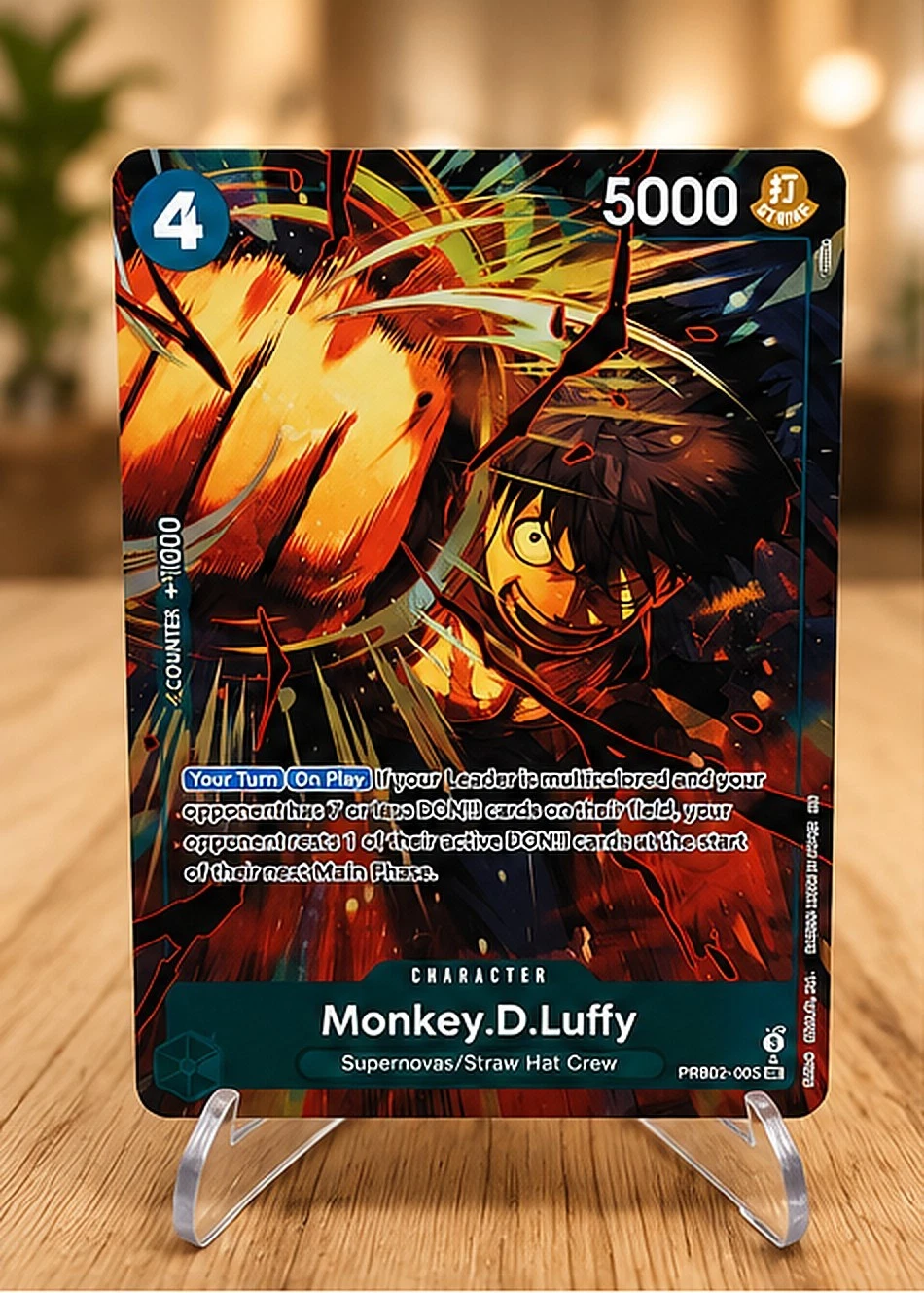 One Piece TCG Monkey D. Luffy PRB02-005 SR Super Rare Parallel English