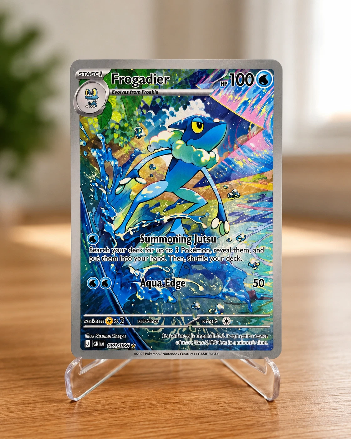 Frogadier 089/086 Holo Illustration Rare Chaos Rising Pokemon Near Mint
