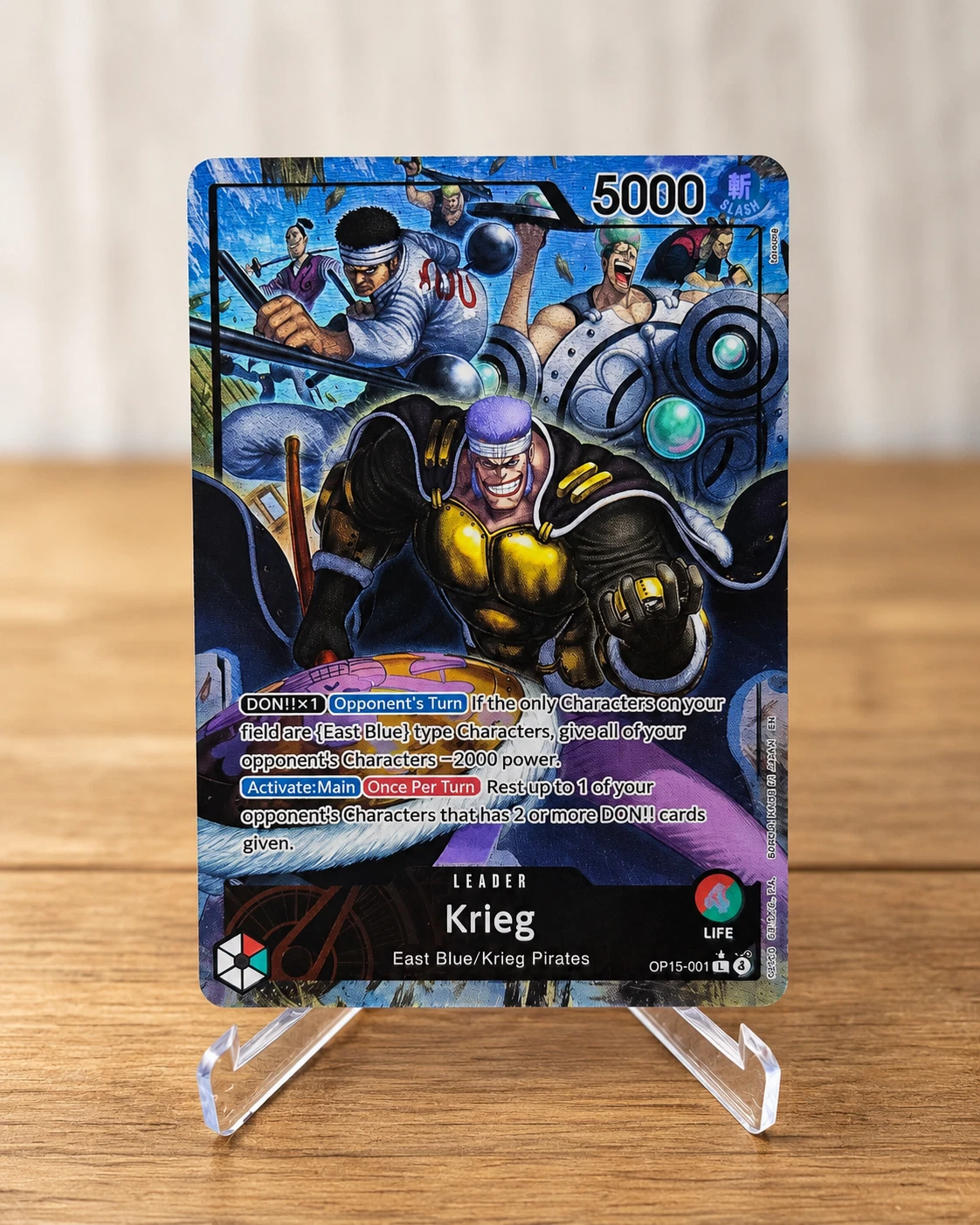 KRIEG (ALTERNATE ART) OP15-001 ONE PIECE ADVENTURE ON KAMI'S ISLAND L FOIL NM