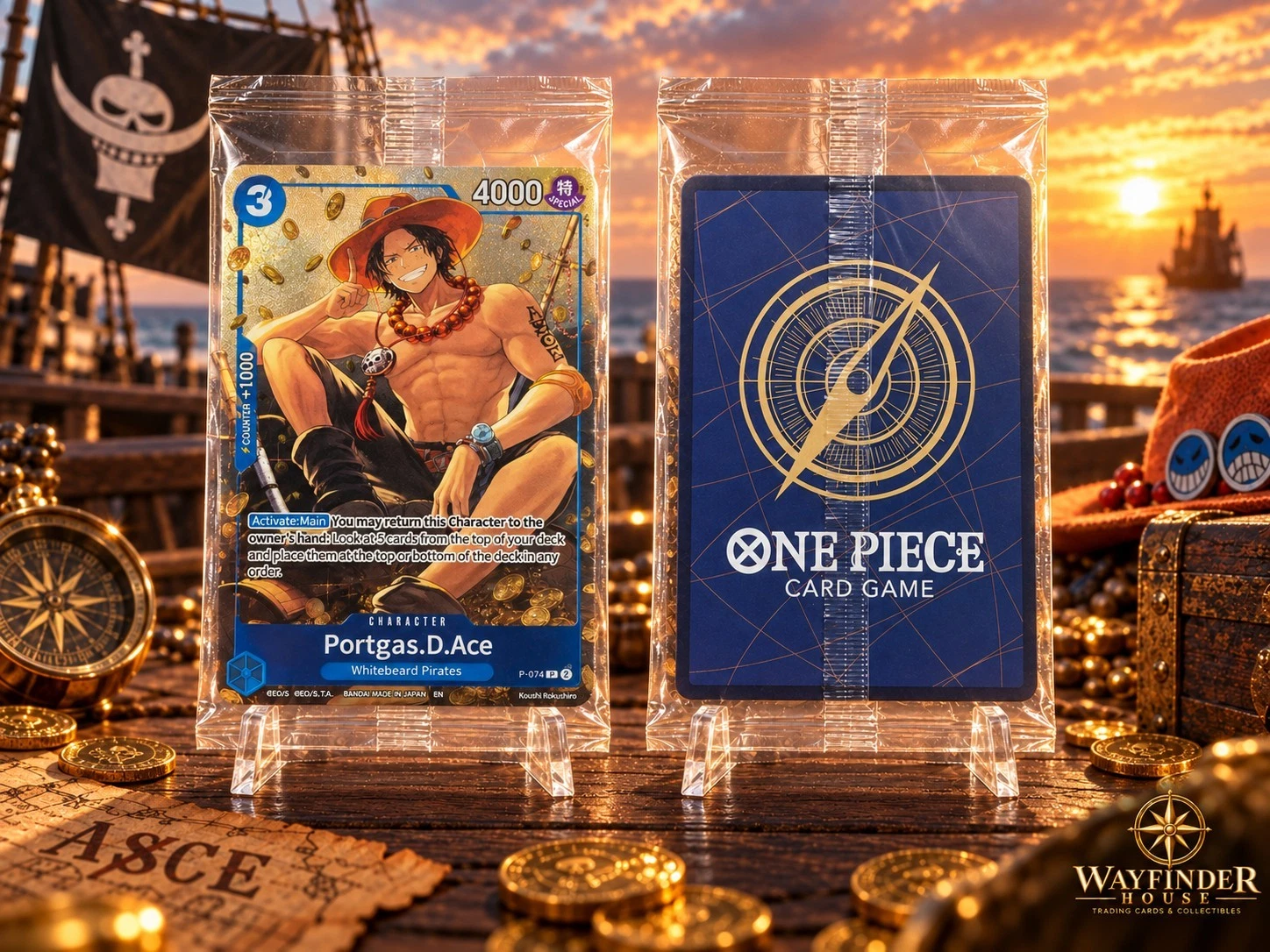 Portgas D Ace P-074 Promo Tin Pack Set Vol 2 English Sealed One Piece Card Game