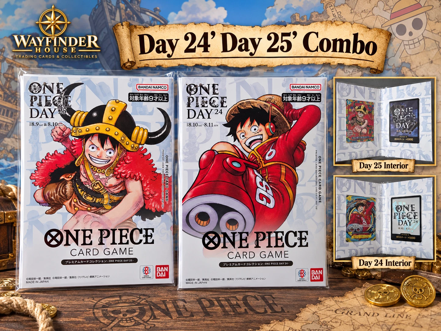 One Piece Day '25 + One Piece Day '24 Promo Collection Japanese Sealed BUNDLE