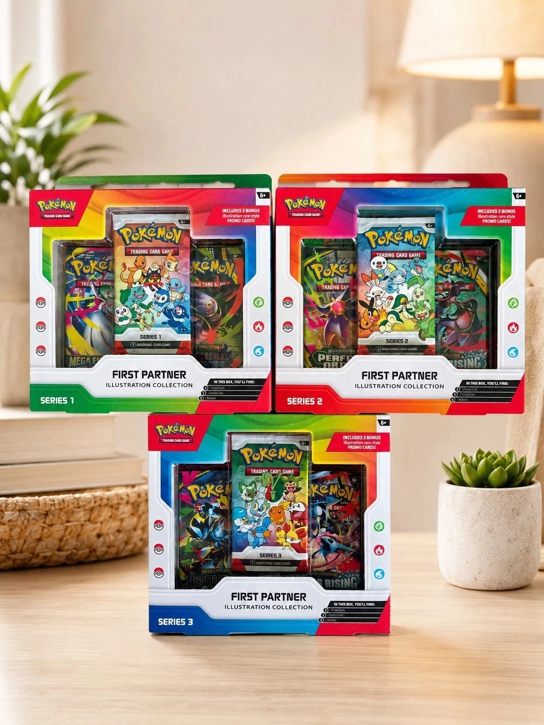 Pokémon TCG First Partner Illustration Collection Series 1, 2 & 3 Set Sealed