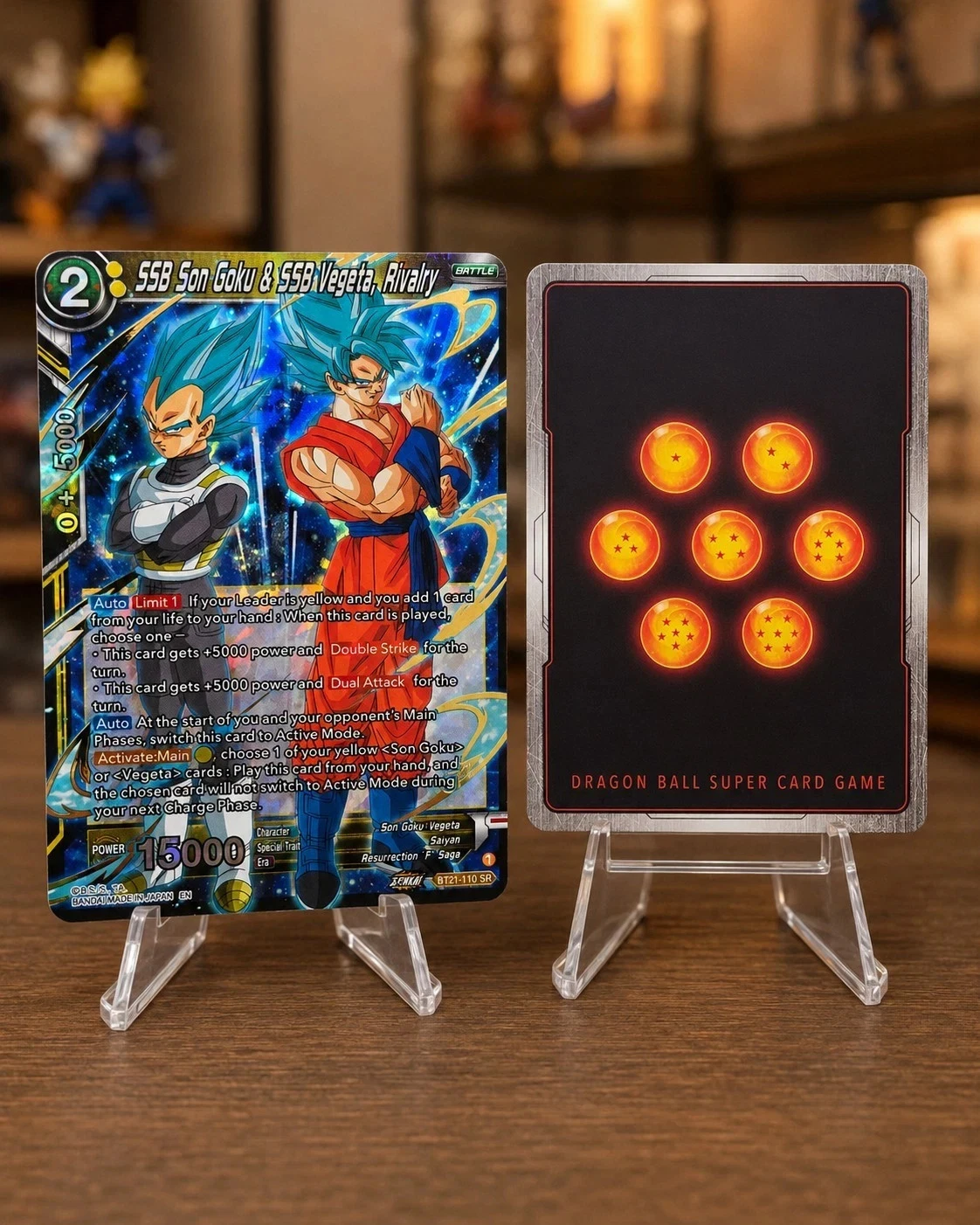 Dragon Ball Super SSB Son Goku & SSB Vegeta Rivalry BT21-110 SR Foil English NM