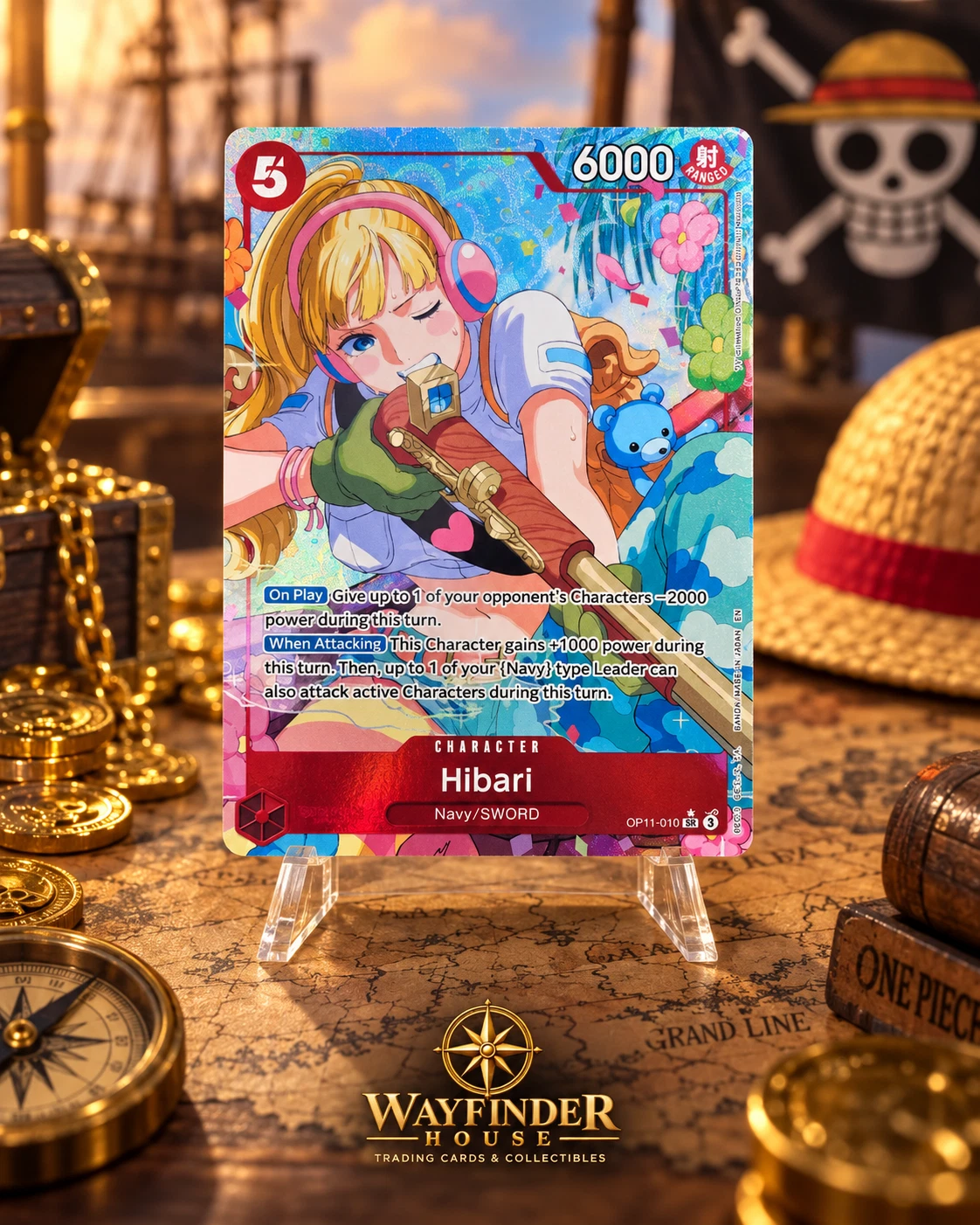 Hibari OP11-010 SR (Alt Art) A Fist of Divine Speed One Piece Card English NM