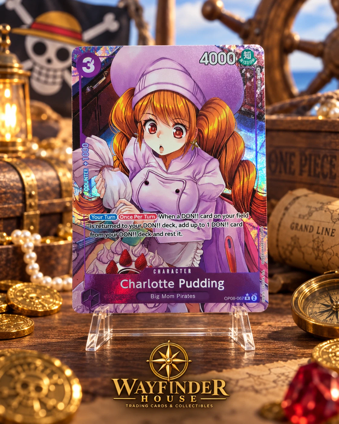 Charlotte Pudding Alt Parallel OP08-067 Rare Two Legends One Piece Foil NM