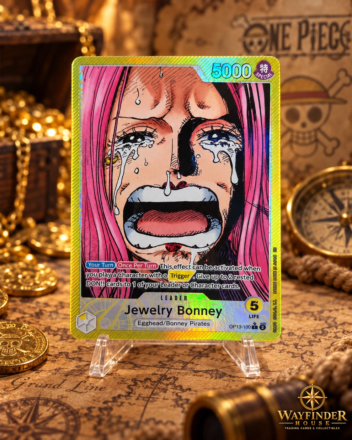 Jewelry Bonney OP13-100 Leader Alt Art Parallel One Piece TCG English NM
