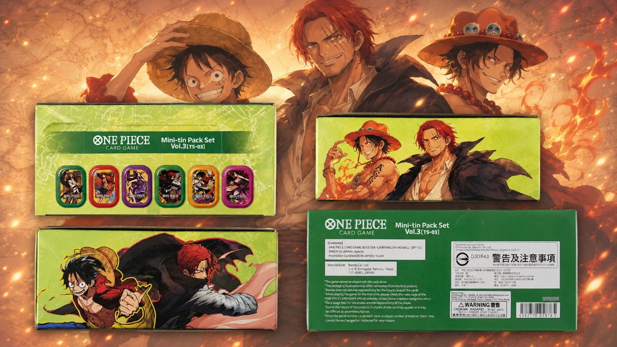 One Piece Mini Tin Pack Vol 3 TS-03 Set Of 12 Tins Display Case Asia Exclusive