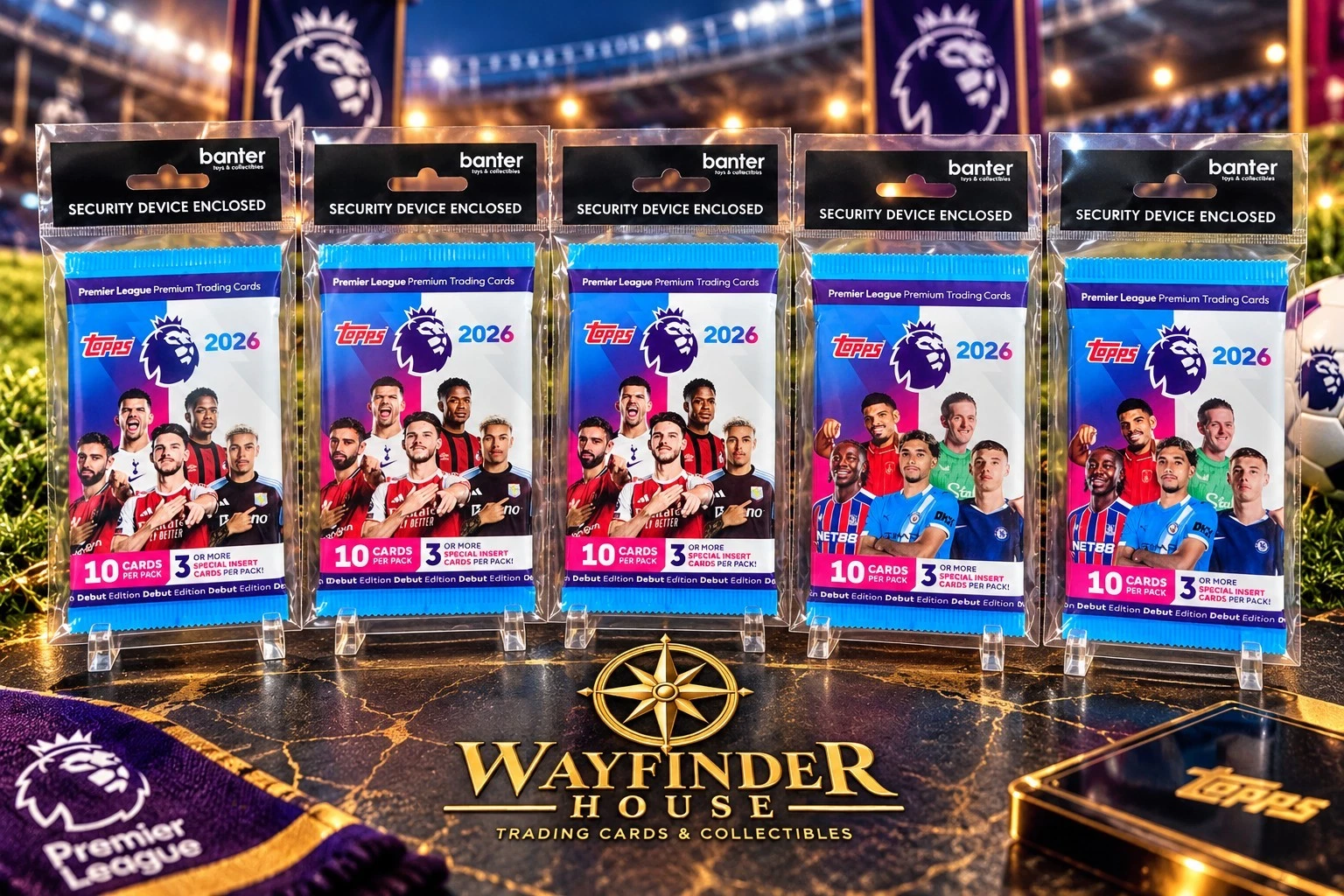 5x Topps Premier League 2026 Trading Cards Booster Packs