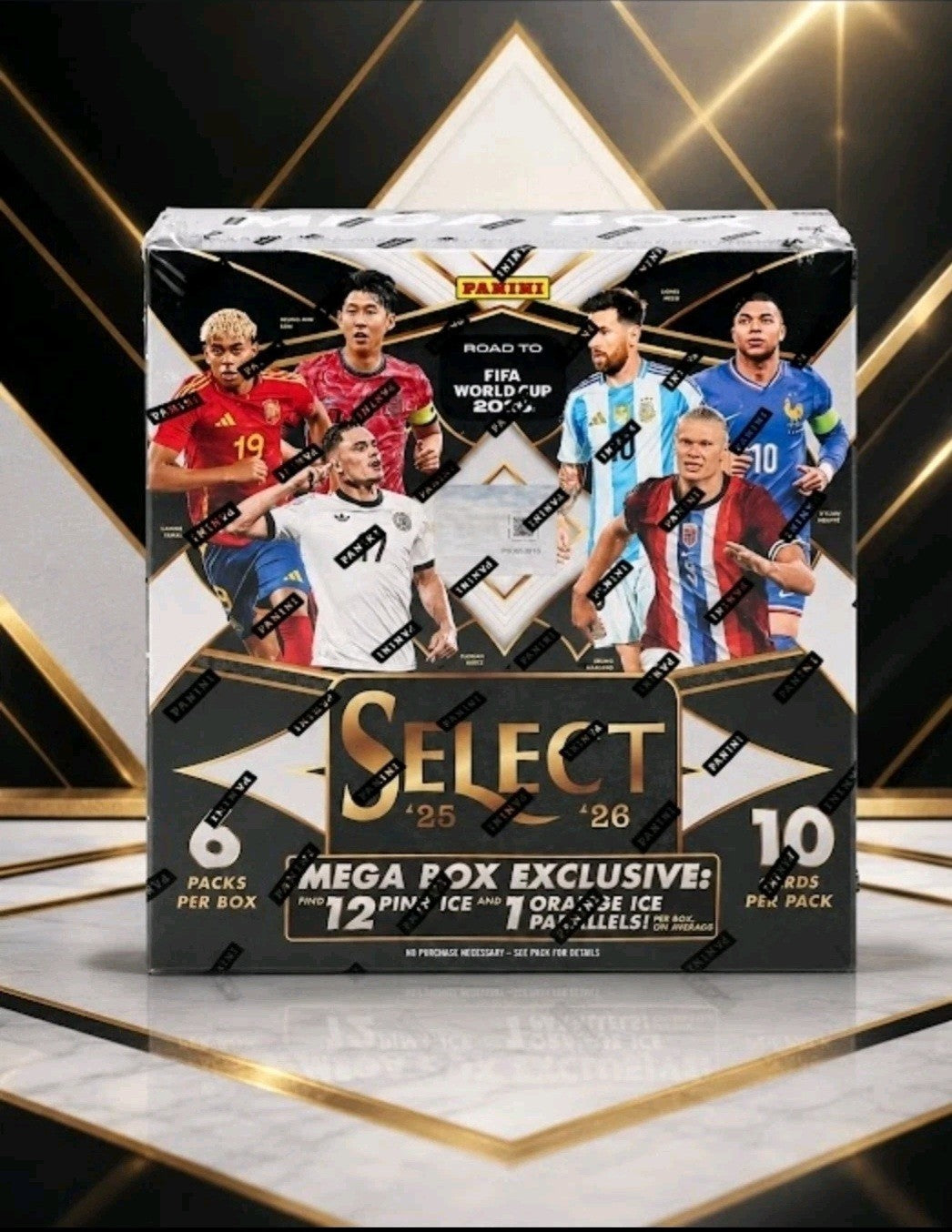 2025/26 Panini Select Road to FIFA World Cup Soccer Mega Box New Stock