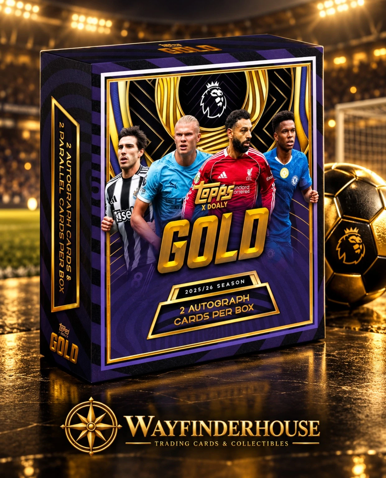 2025/26 Topps Gold Premier League EPL Soccer Hobby Box Sealed 2 Autograph Cards