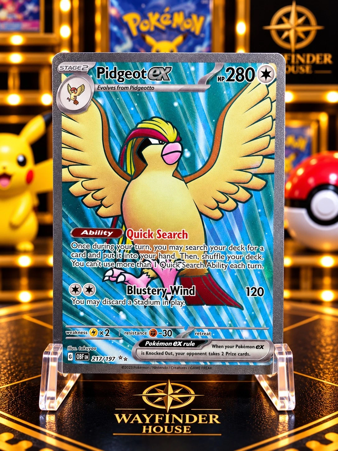 Pokémon TCG Pidgeot EX Sv03: Obsidian Flames 217/197 Holo Ultra Rare