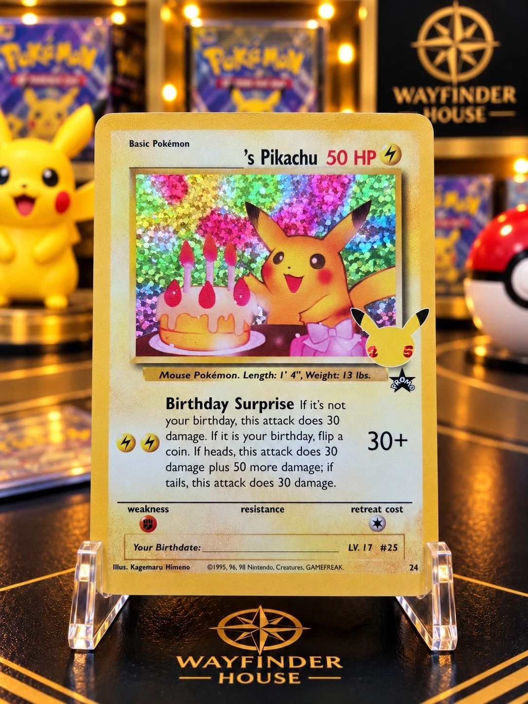 Pokemon Pikachu Birthday Surprise Holo 25th Anniversary Celebrations #24