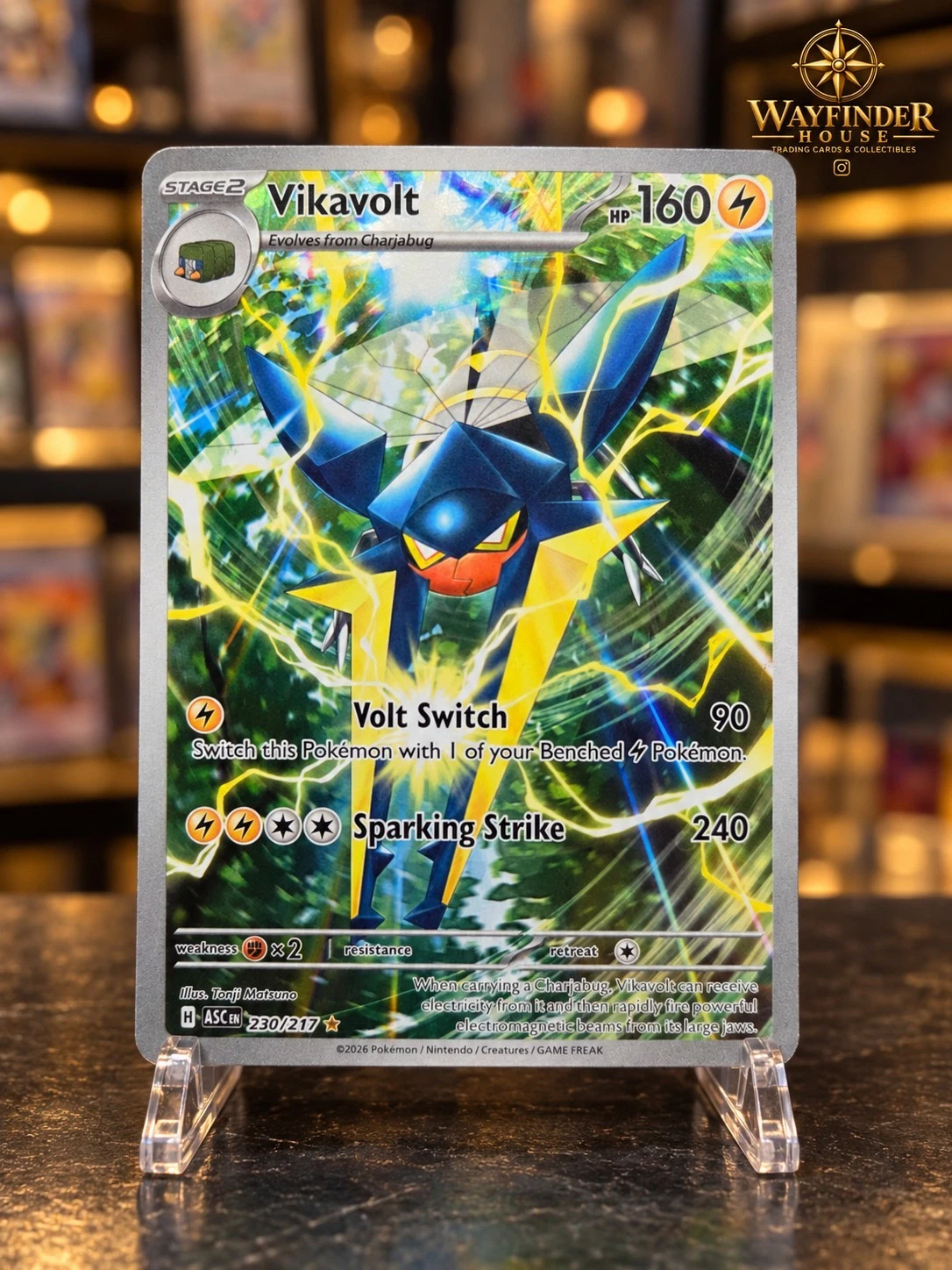 Vikavolt 230/217 Illustration Rare Ascended Heroes Pokemon Holo NM