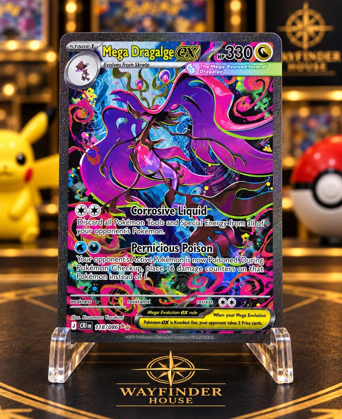 Mega Dragalge ex 118/086 Holo Special Illustration Rare Chaos Rising Pokemon NM