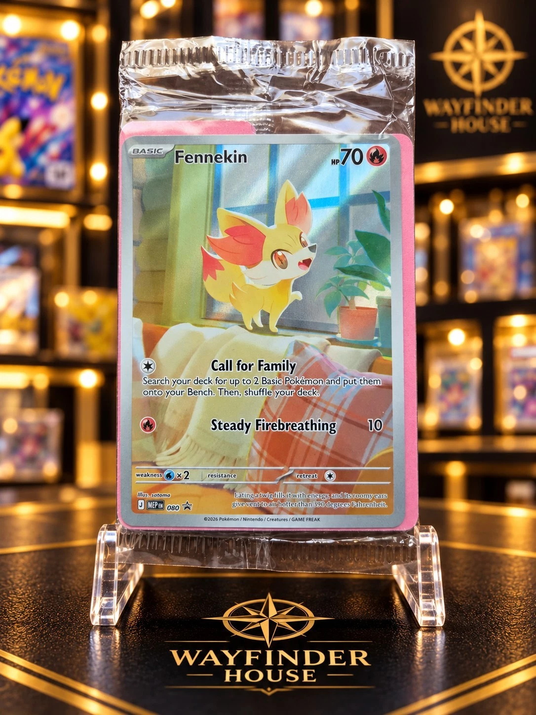 Pokemon Fennekin MEP-080 Black Star Promo Chaos Rising ETB Factory Sealed