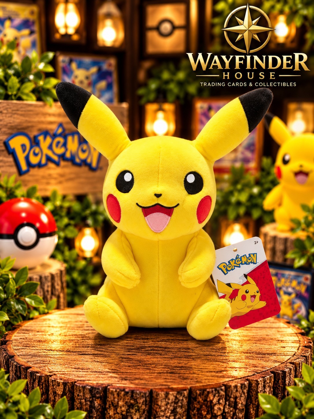 Pokémon Pikachu Open Mouth Plush Toy 8 Inch 20cm Official Licensed New With Tags